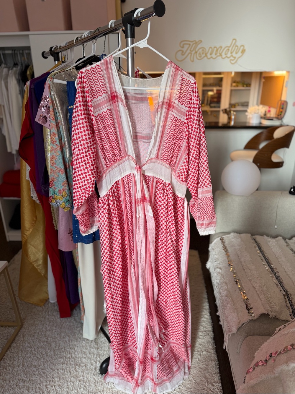 Keffiyeh Handmade Robe with front tie